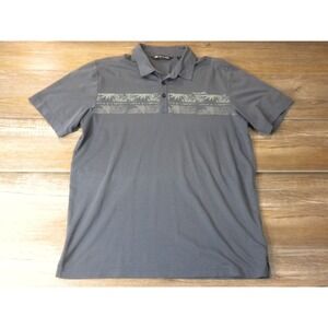 Travis Mathew Polo Shirt L Blue Drop Anchor Floral Chest Life Of The Party Golf